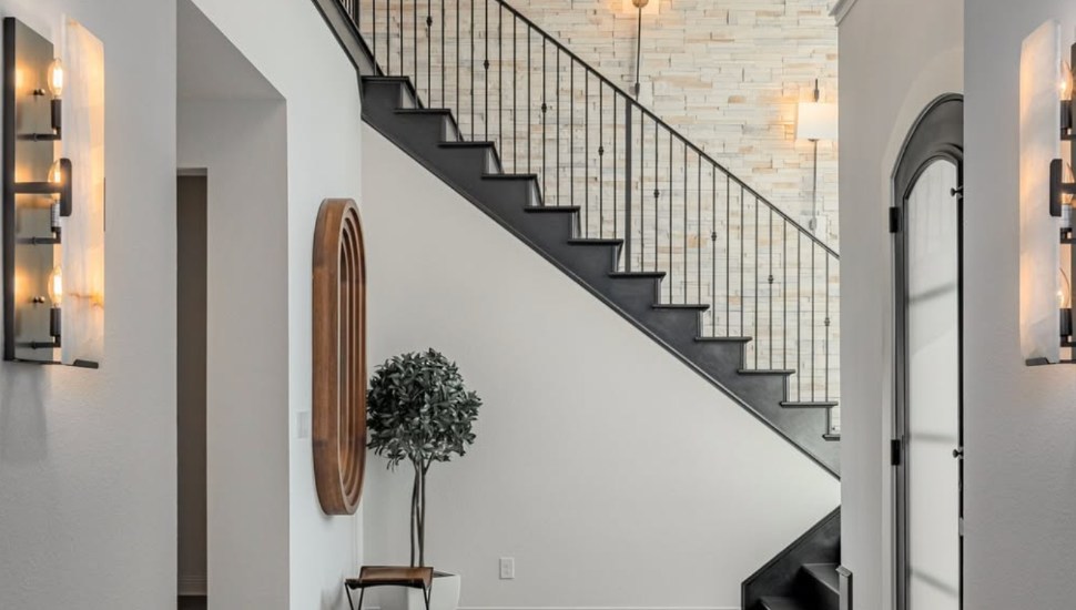 The foyer of a new Toll Brothers home.