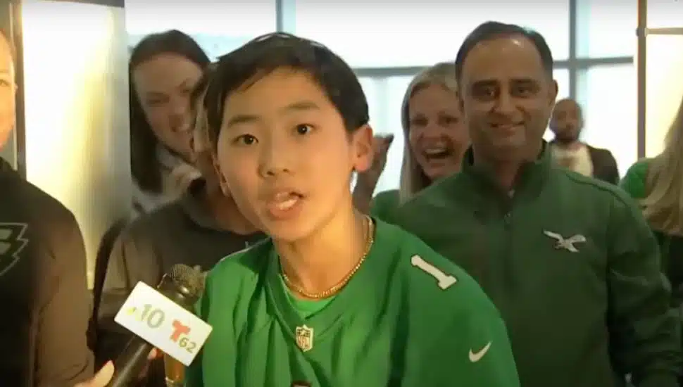 Ethan Kim gives a rousing pre-Super Bowl speech.