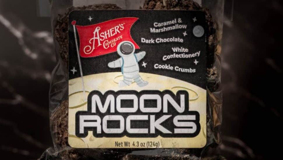 Asher's Chocolate new packaging for Moon Rocks.