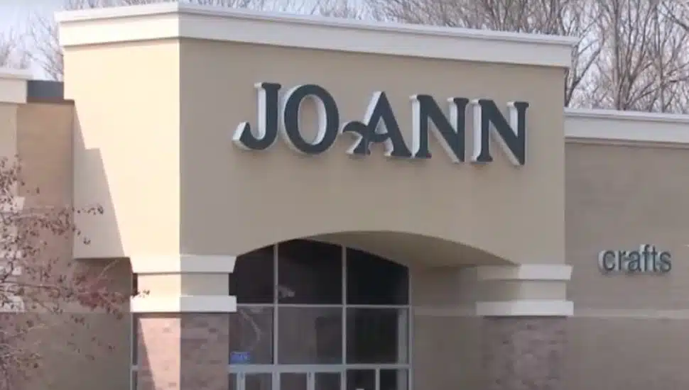 Facade of Joann Fabrics store.