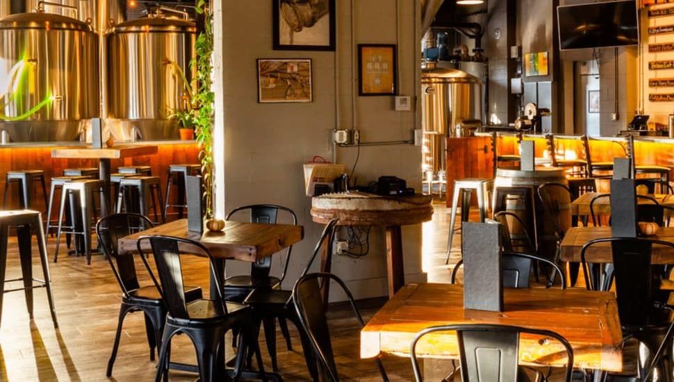 The dining room of Brothers Kershner Brewing.
