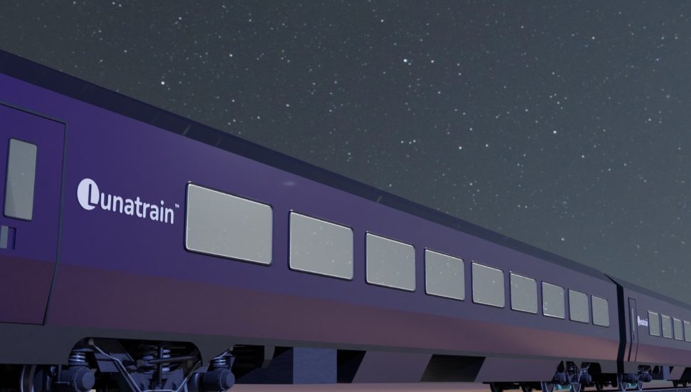 A rendering of a Lunatrain.