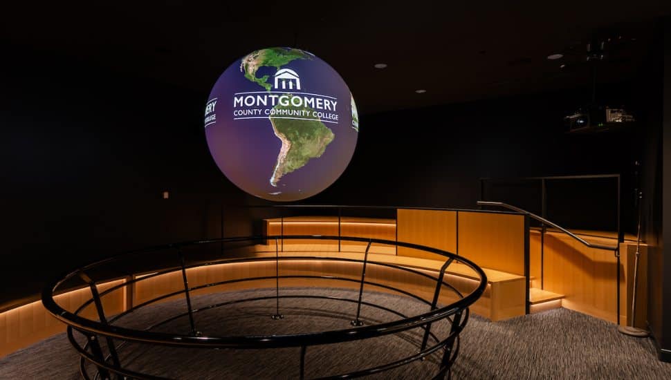 The Science on a Sphere exhibit in South Hall of the Pottstown Campus.