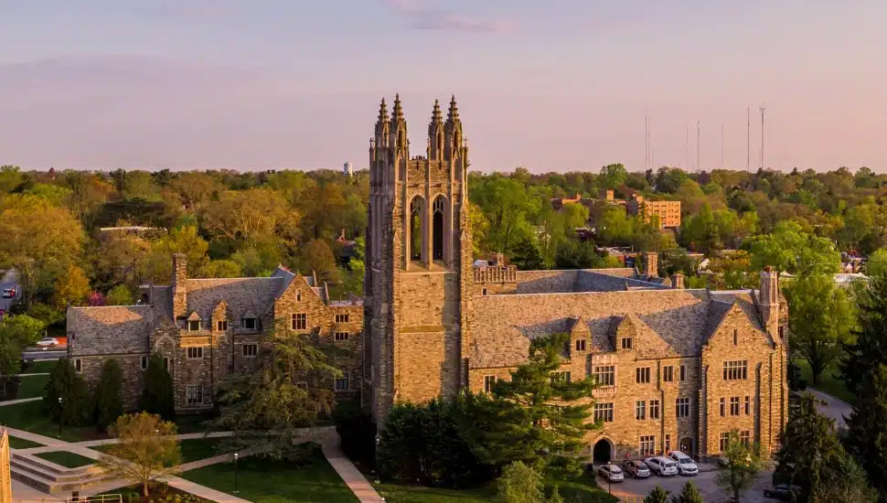 Aerial view of St. Joe's University campus.