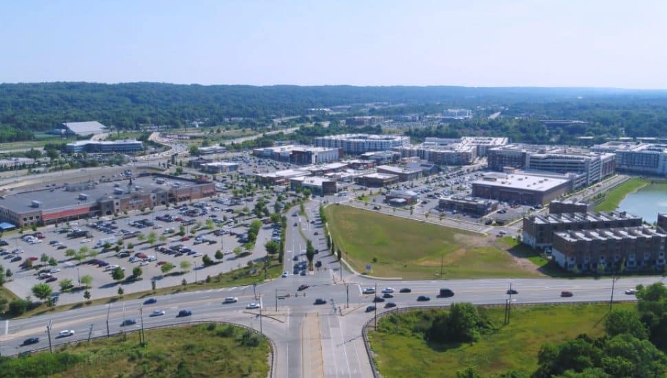 Aerial view of Village at Valley Forge.