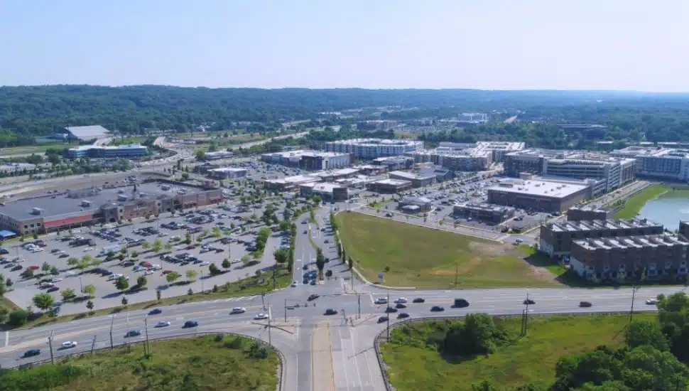 Aerial view of Village at Valley Forge.