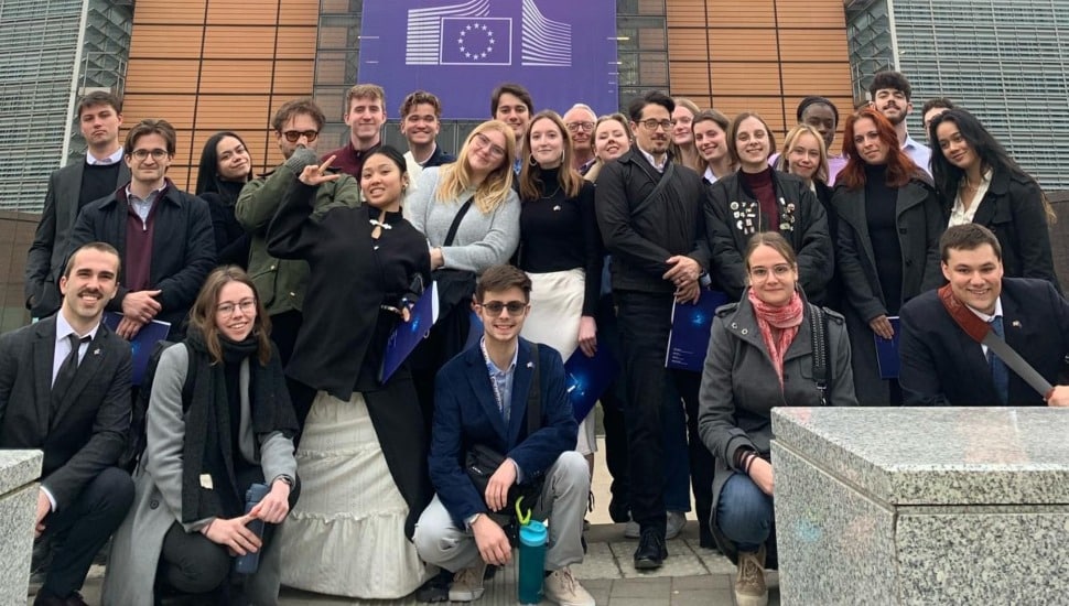 Students from the European Academy Otzenhausen Spring program at the European Commission of the European Union.