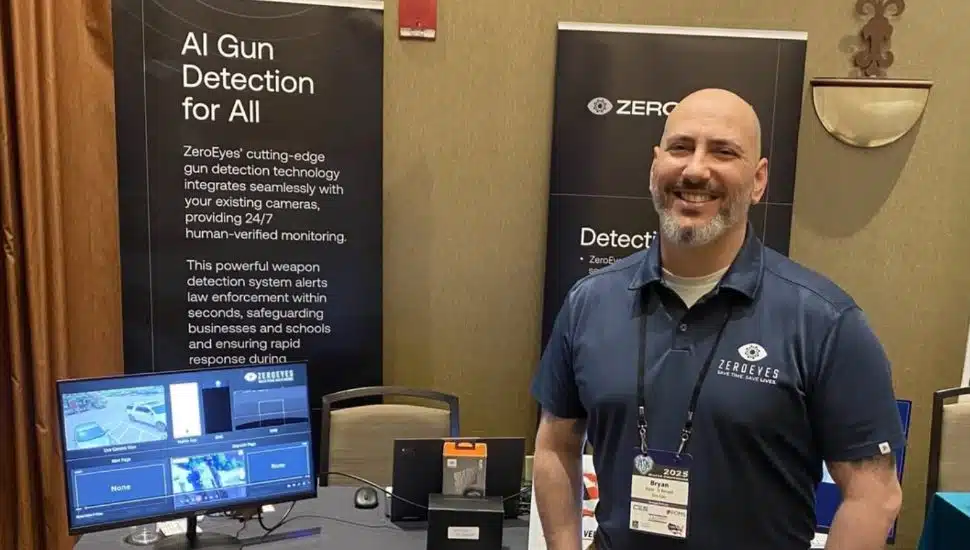 A ZeroEyes demonstration display table.