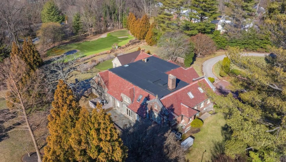 Aerial view of 298 Tower Lane in Penn Valley.