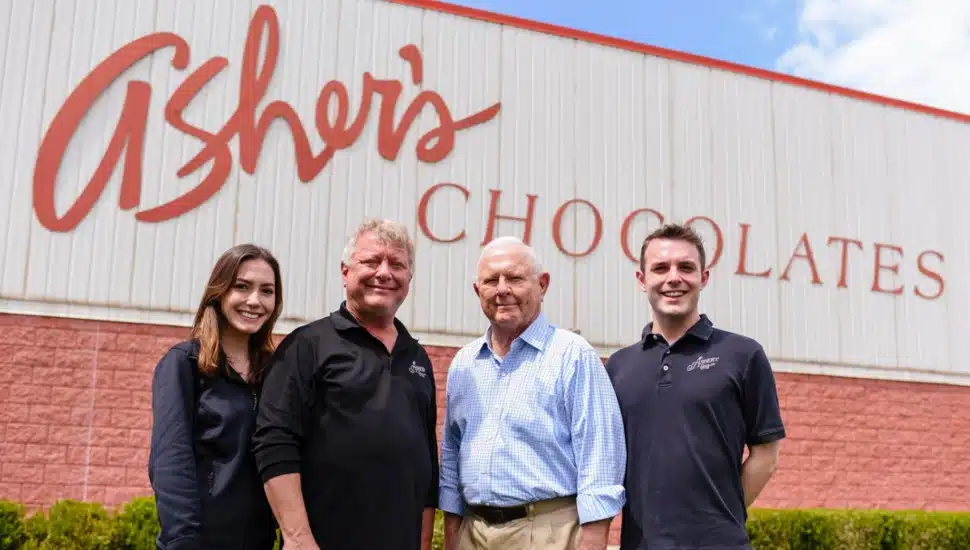Three generations of Asher's Chocolate.
