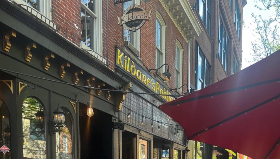 The signs on Kildare's Irish Pub.