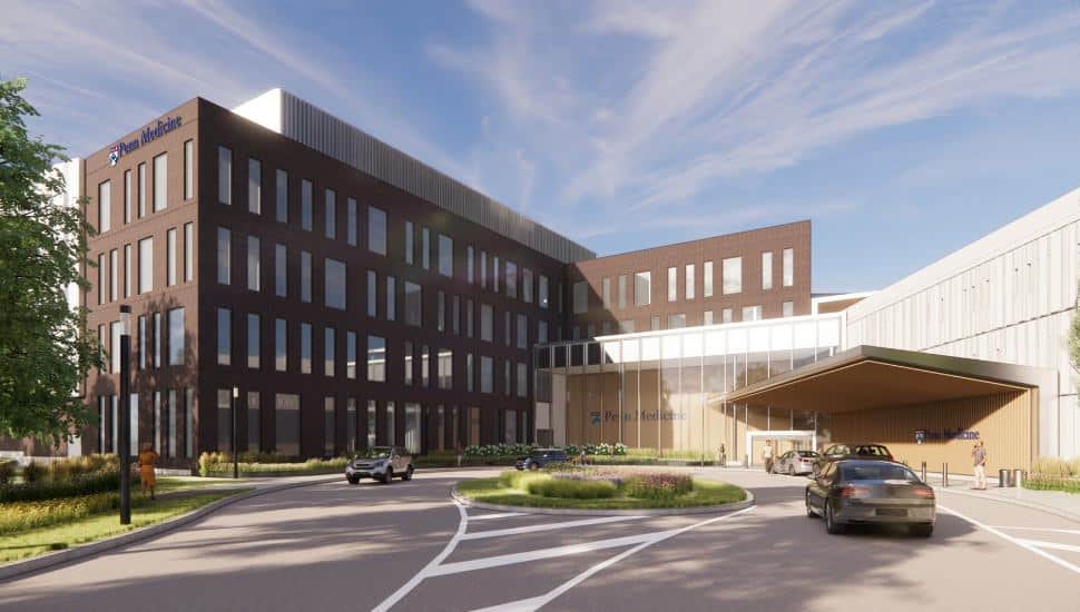 A rendering of the upcoming Penn Medicine center in Montgomeryville.