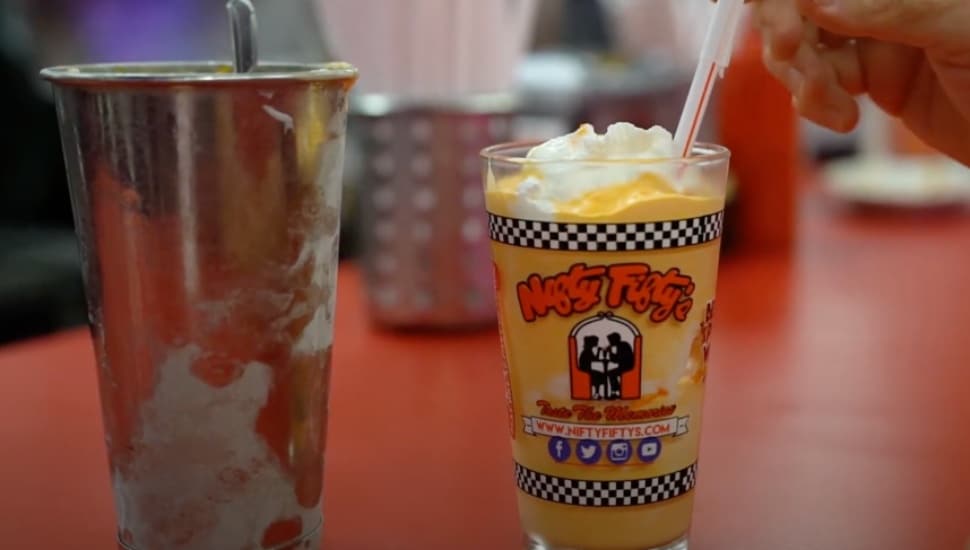 An orange Nifty Fifty's milkshake.