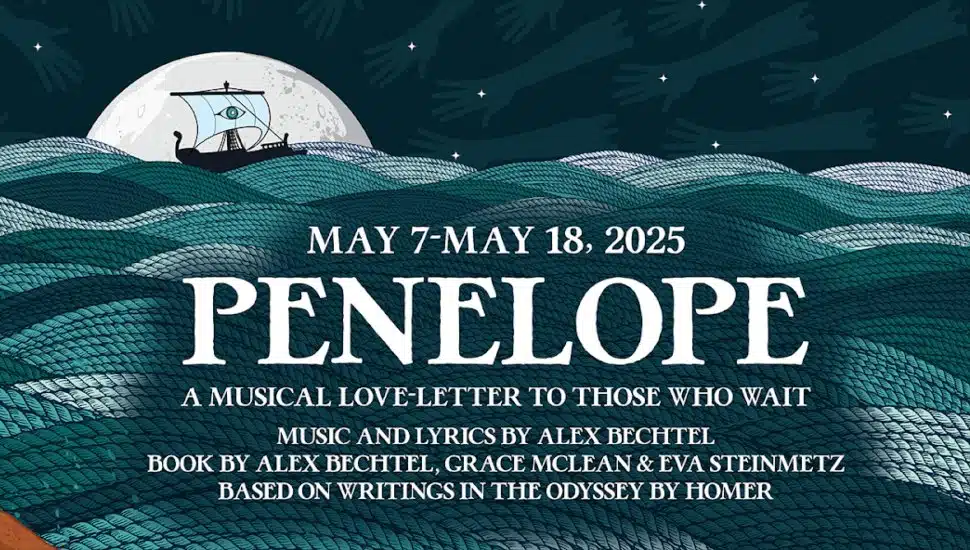 A promotional poster for the musical "Penelope," showcasing the following key details:
