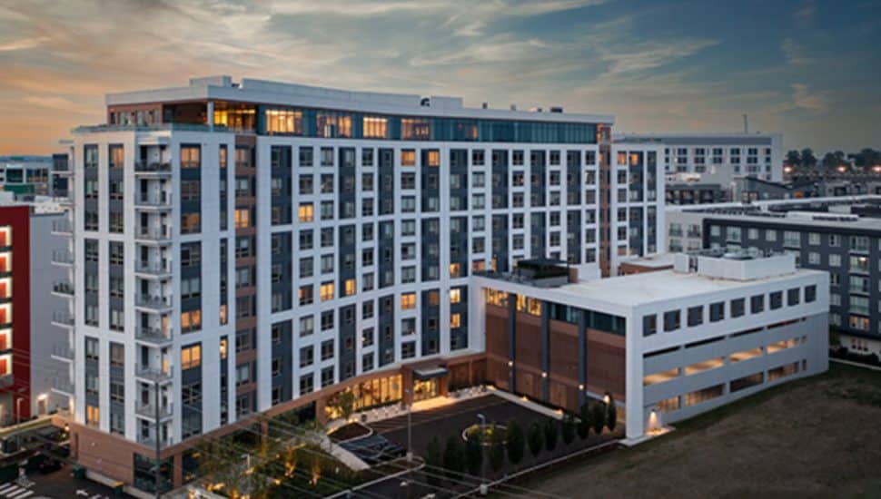 Aerial view of Revel Senior Living building.