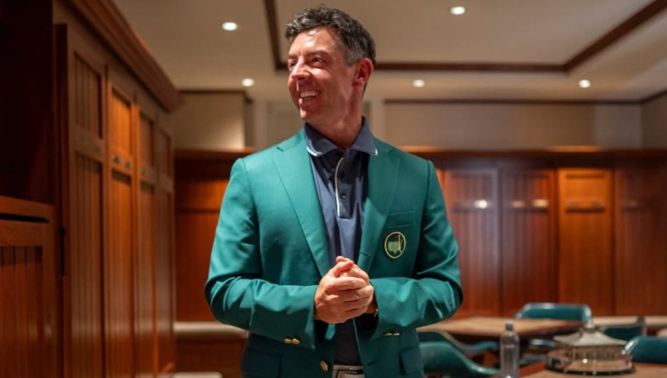 Rory McIlroy donned in his green jacket fresh off his Masters win.