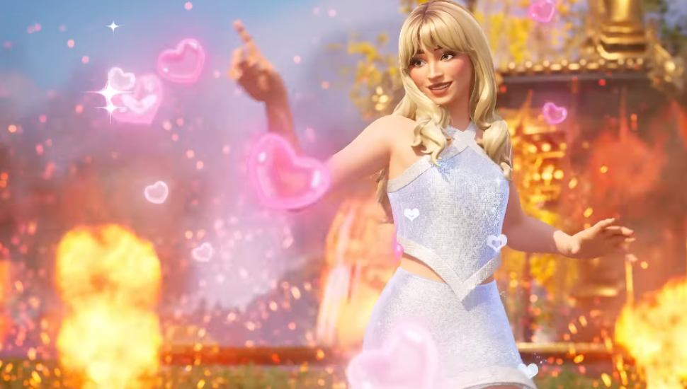 Sabrina Carpenter's avatar in the Fortnite video game.