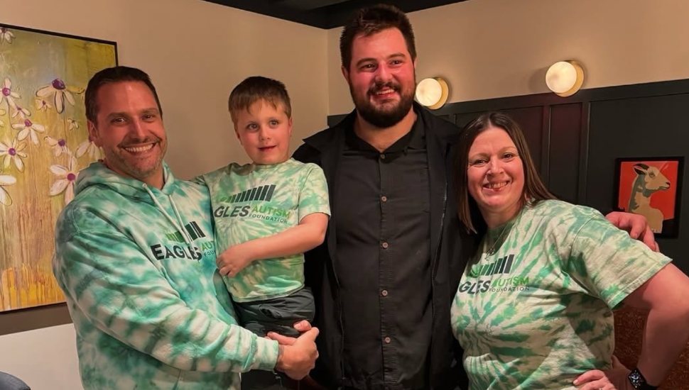 Steven DeLong with son, Bradley, wife Kyle, and Landon Dickerson.