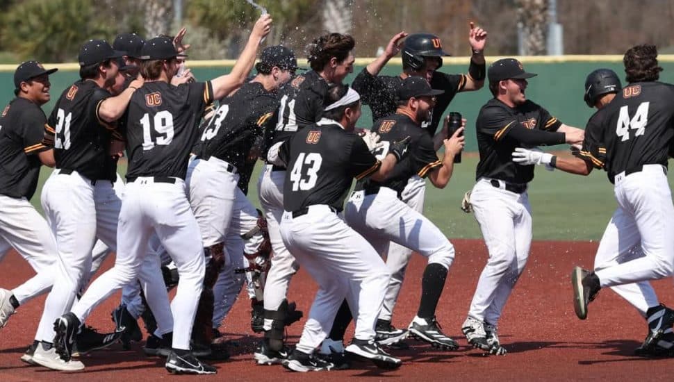 Ursinus baseball team celebrates.