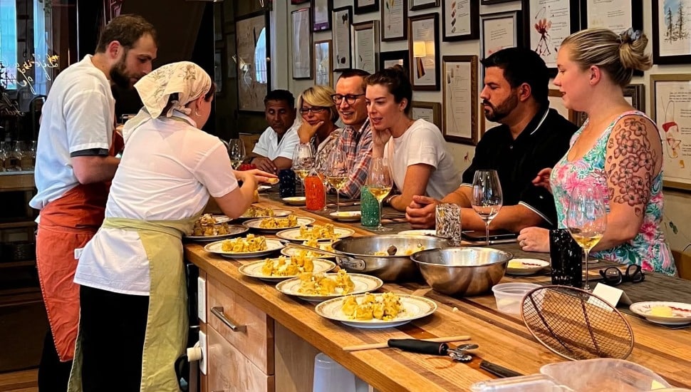 People inside Vetri waiting for dishes.