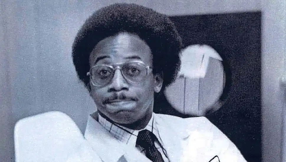 Black-and-white Headshot of Alton Williams in labcoat.