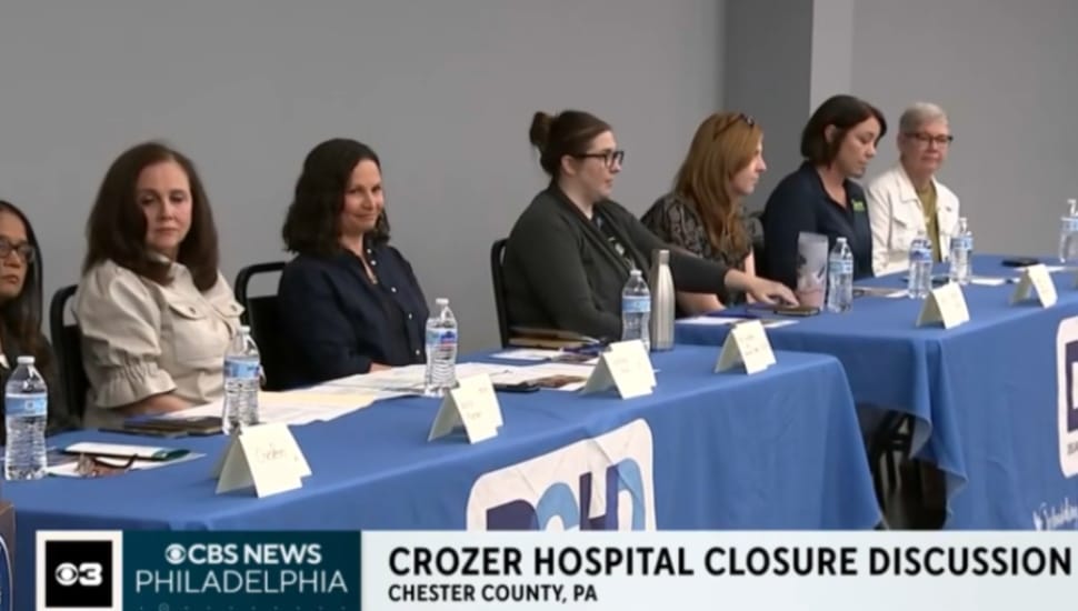A discussion panel organized by the Delaware County Health Department answers questions from Chester residents.