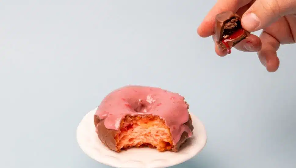 A Federal Donuts & Chicken donut with an Asher's Chocolate.