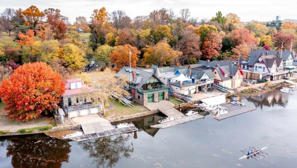 Boathouse Row during the fall in Fairmount.