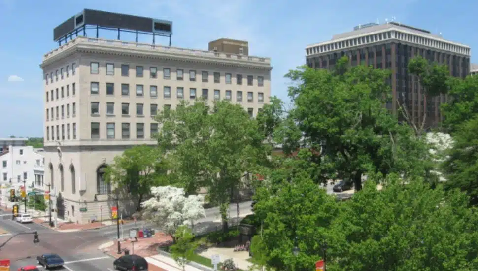 Aerial view of Downtown Norristown.
