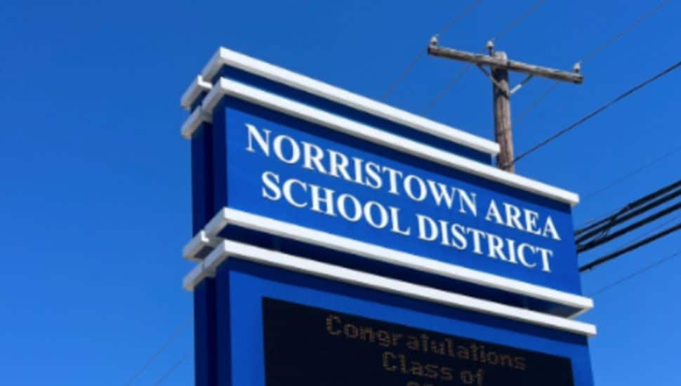 The Norristown Area School District marquee.
