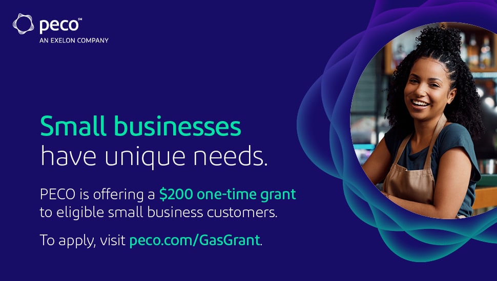 Graphic promoting utility assistance for businesses.