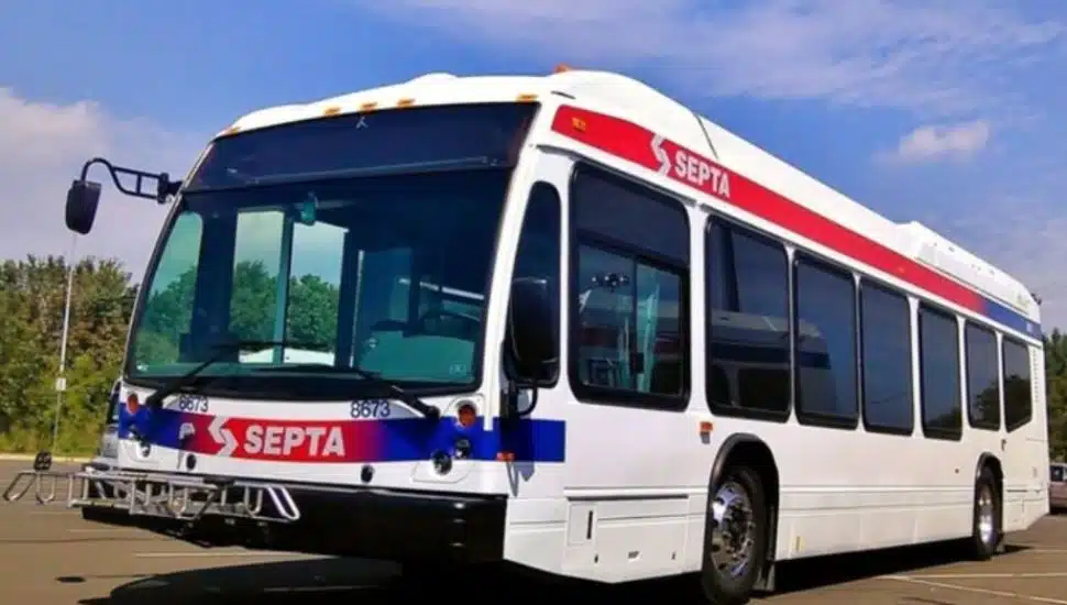 A parked SEPTA bus.