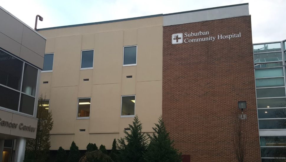 The facade of Suburban Community Hospital.