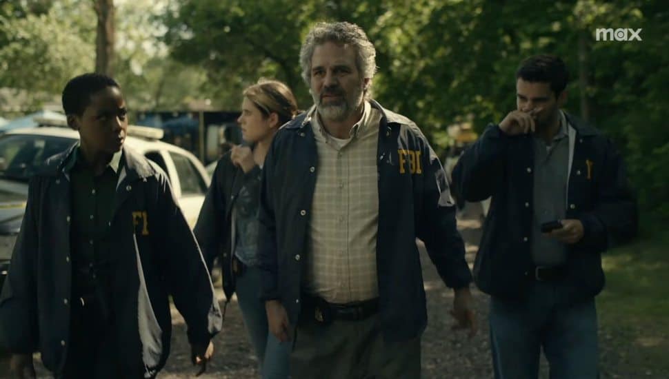 Mark Ruffalo on the set of Mare of Easttown.