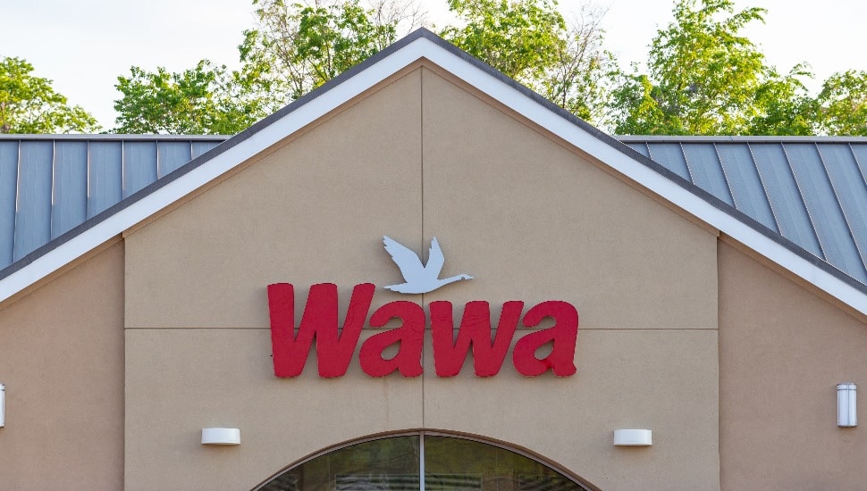 Wawa sign on a store.