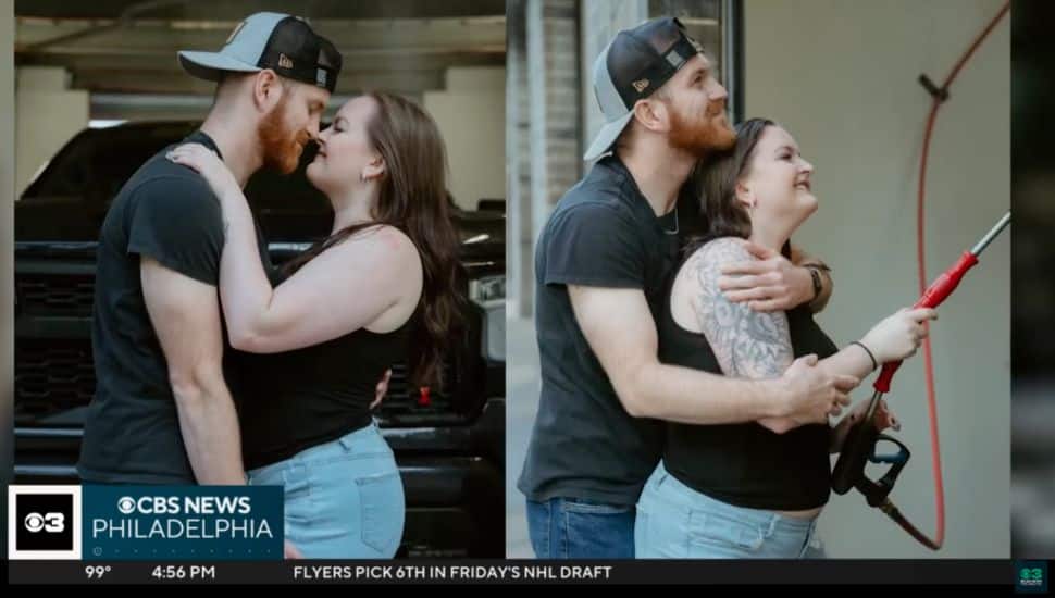 Pictures taken by Amanda Johnson of Teresa Dittes and Dylan Waskiewicz at the car wash.