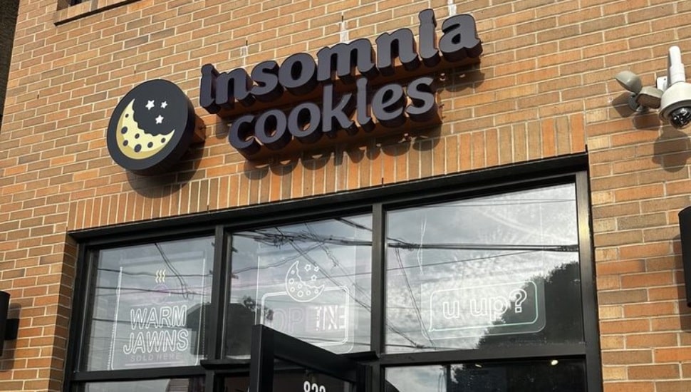 An Insomnia Cookies storefront.