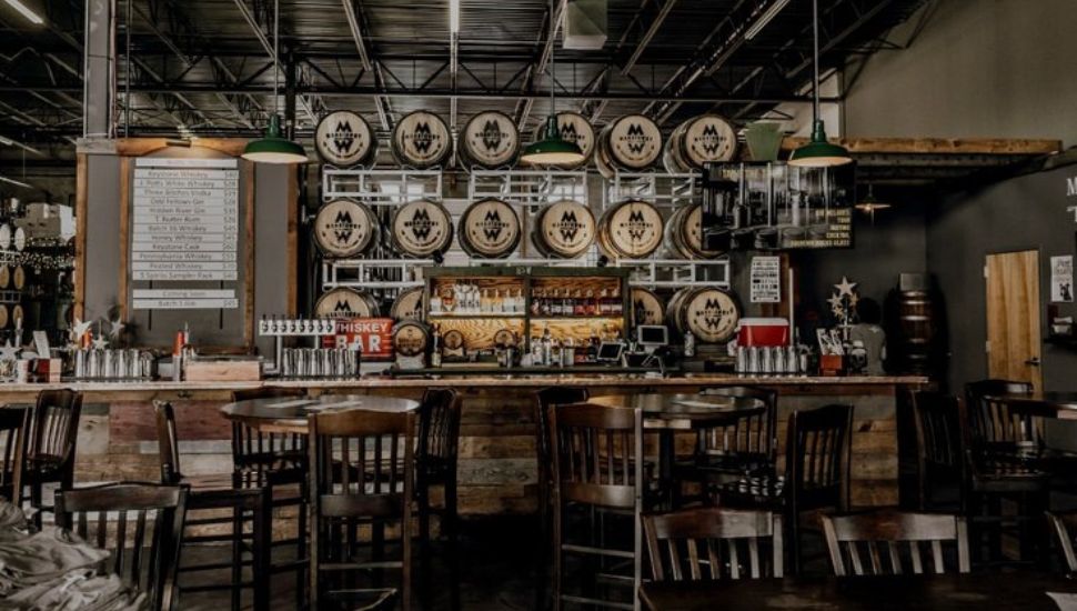 Inside the bar at the Manatawny Still Works in Pottstown.
