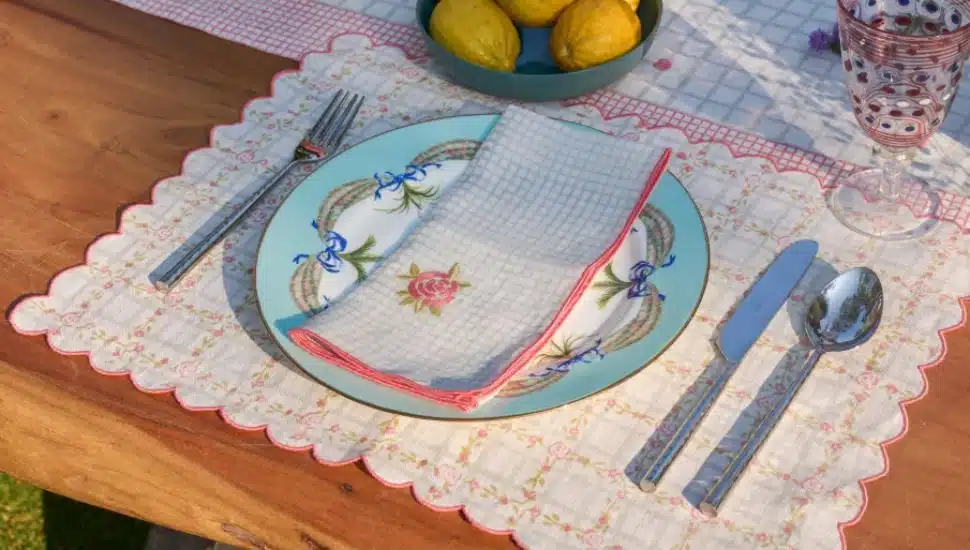 A dinner place setting from Neem Crafts.