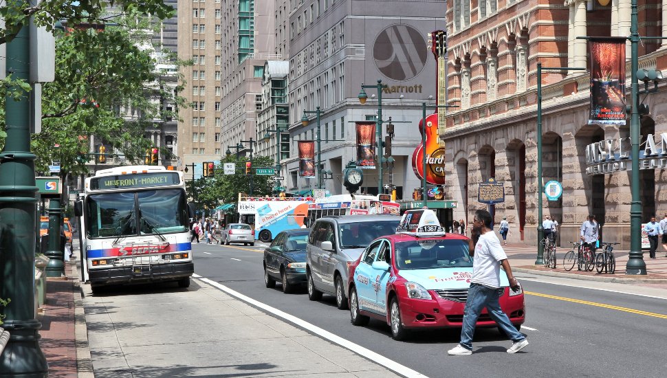 People commuting in Philadelphia.