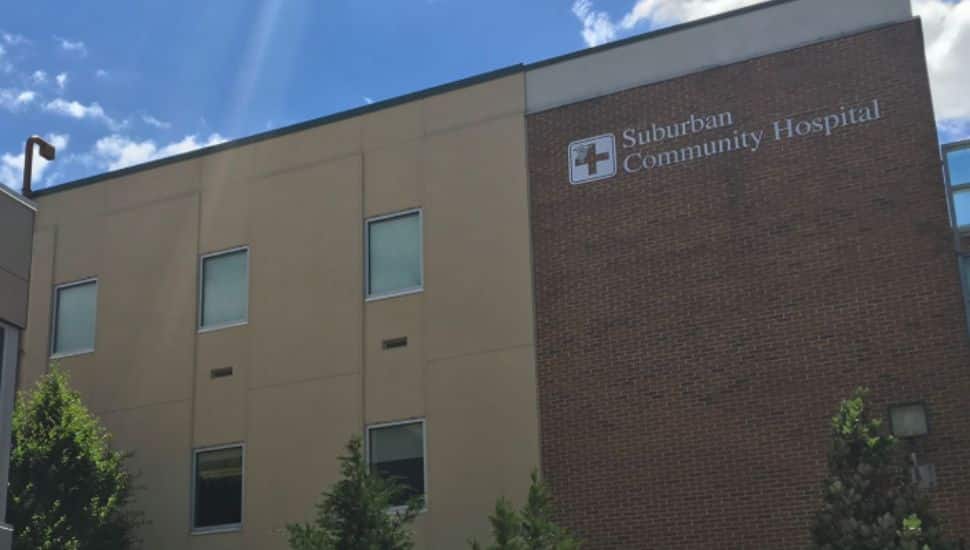 The facade of Suburban Community Hospital.
