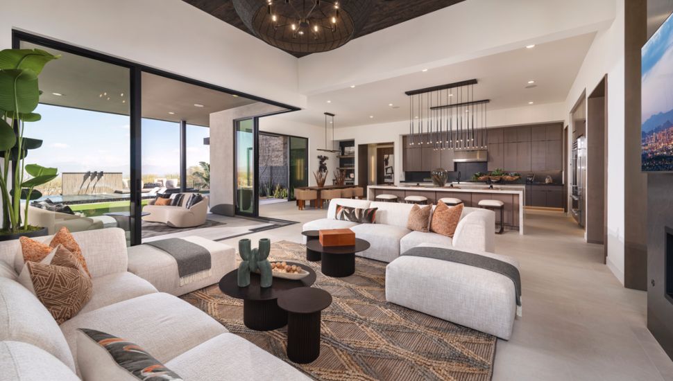 Modern Living Room in a Toll Brothers home.