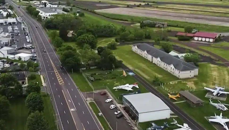 Aerial view of the Former Willow Grove Naval Air Base and Route 611.