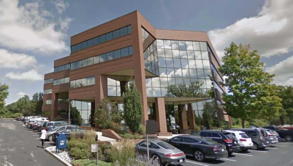 The facade of the recently purchased Plymouth Meeting office space at 2250 Hickory Road.