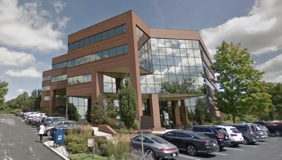 The facade of the recently purchased Plymouth Meeting office space at 2250 Hickory Road.