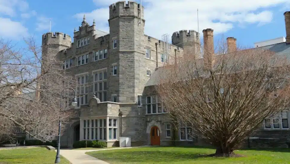 Outside of Bryn Mawr College.