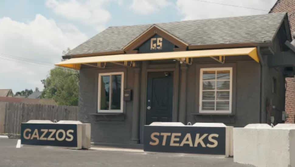 Gazzos Steaks new Ardmore location is a small grey house with no public seating and a takeout window.