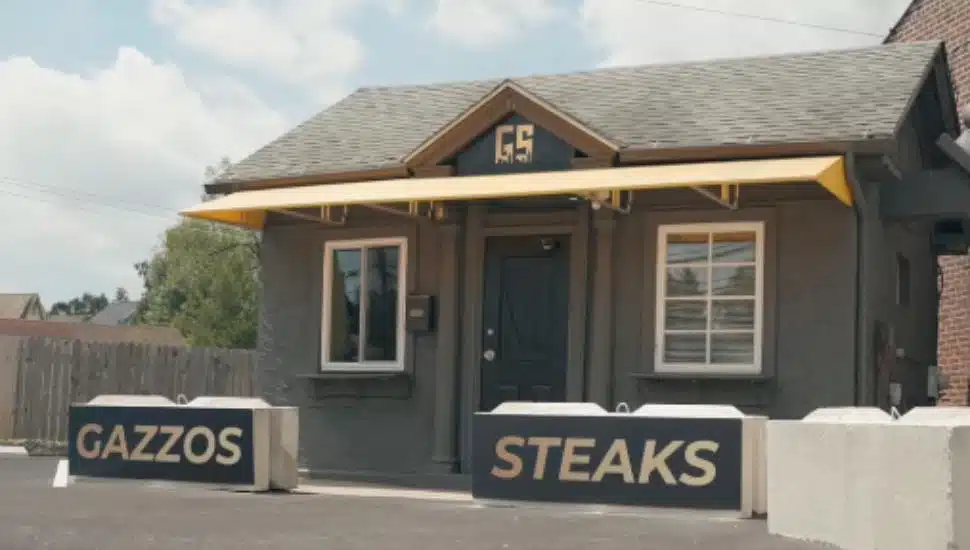Gazzos Steaks new Ardmore location is a small grey house with no public seating and a takeout window.