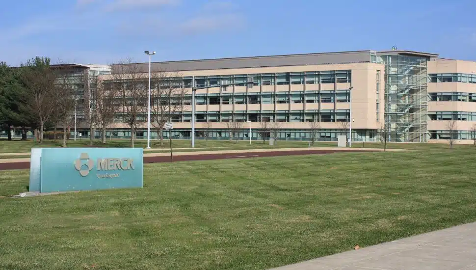 Outside of Merck's campus in North Wales.