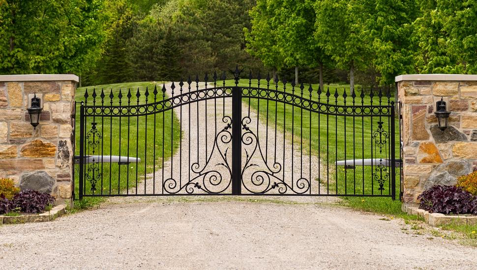 Double wrought-iron gate